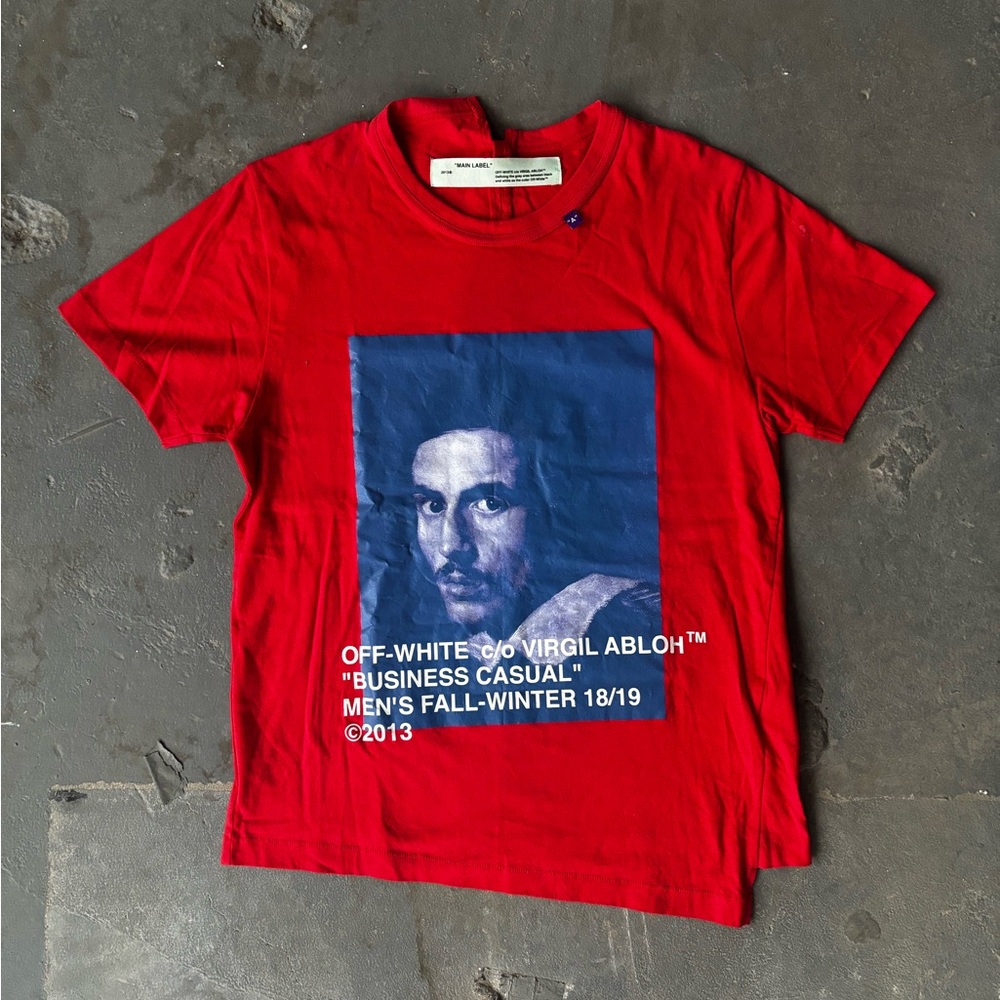2013 Off-White Red and Blue Graphic Tee